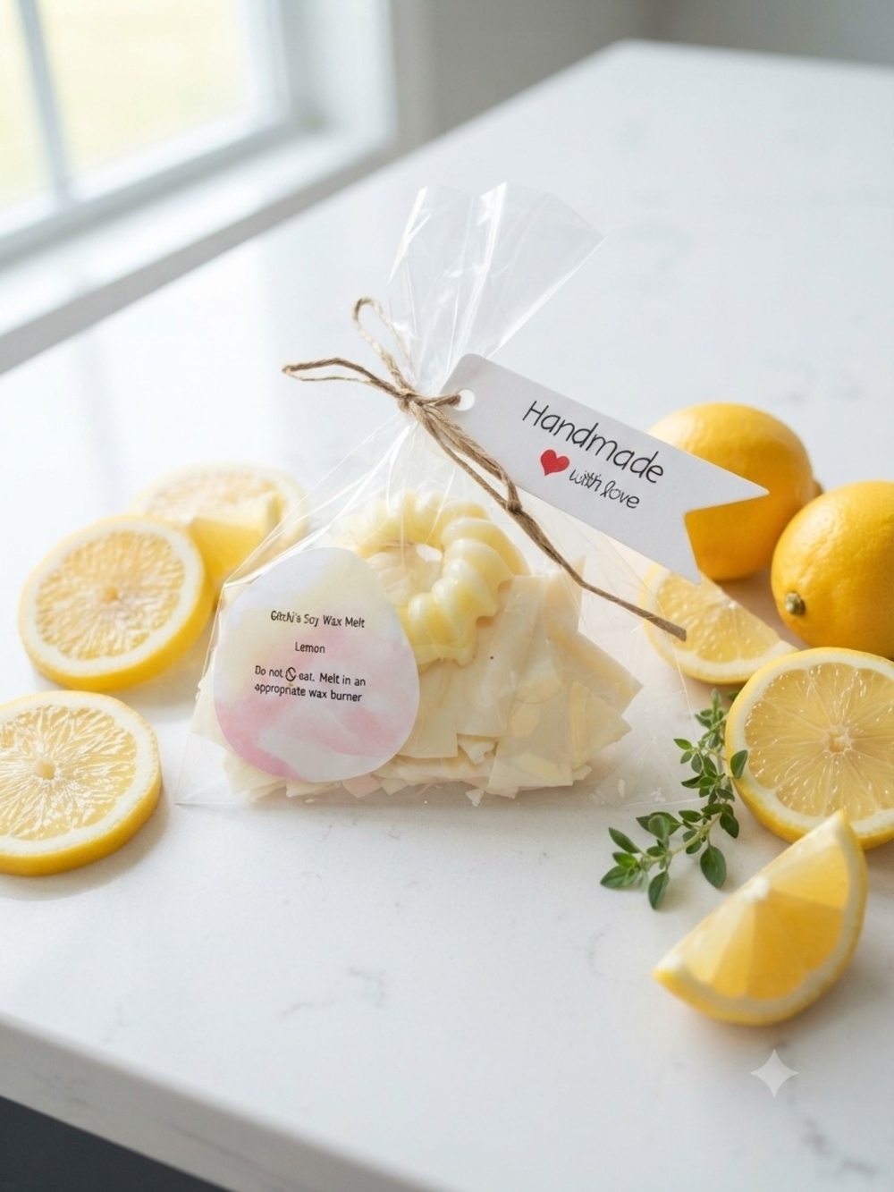 Handmade Lemon Soy Wax Melts - Fresh Yellow Scent